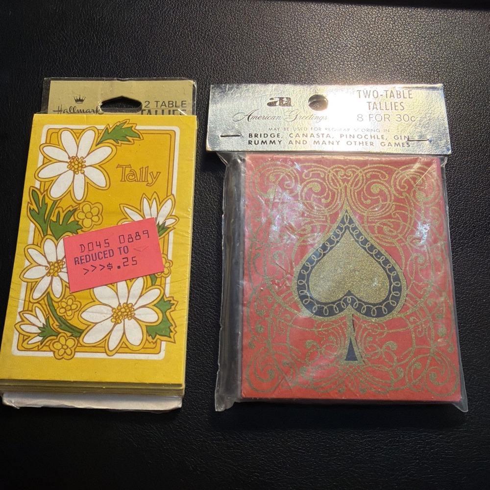 vintage bridge tally cards lot Of 2